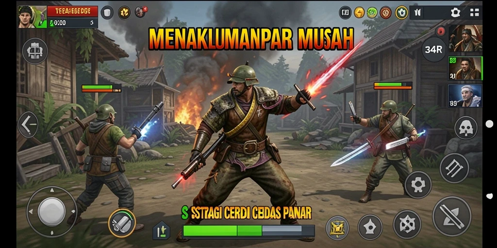 Tampilan gameplay yang menegangkan dalam pertempuran strategi.