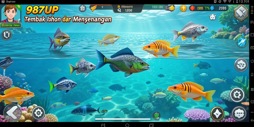 Gameplay seru Tembak Ikan dengan berbagai ikan menarik.