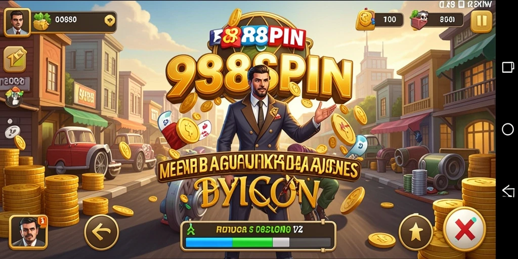 Screenshot menunjukkan pemain mengelola bisnis dengan efektif di 988SPIN.