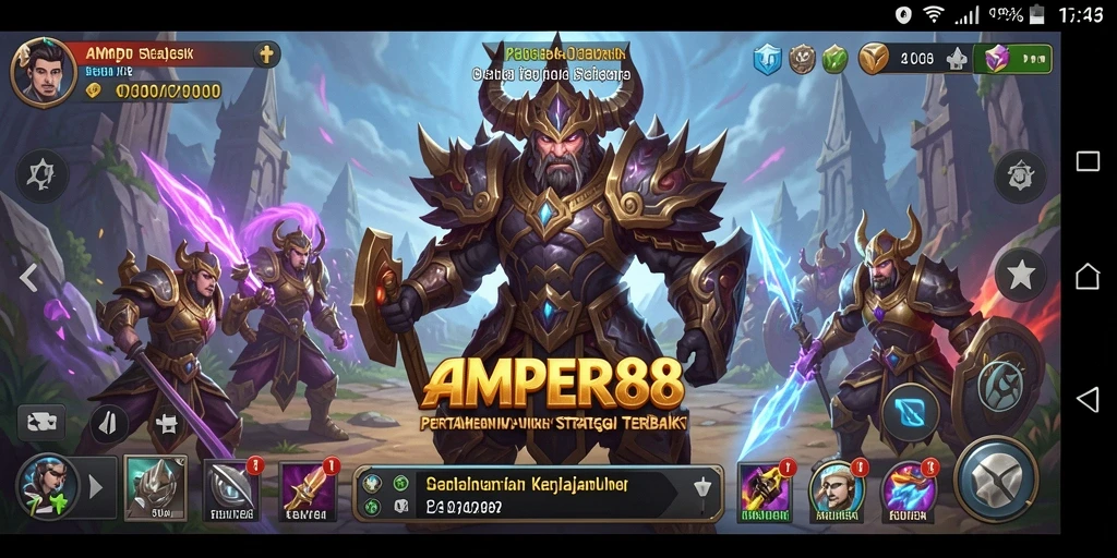 Tangkapan layar gameplay AMPER88 yang menarik dengan menara dan musuh.
