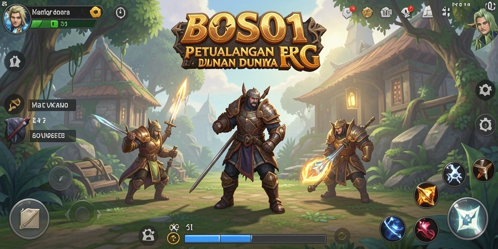 Screenshot gameplay BOS01 menampilkan aksi seru dalam petualangan RPG.