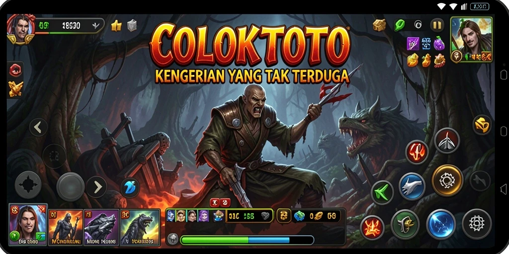 Screenshot utama gameplay COLOKTOTO yang menampilkan suasana Horror mencekam.