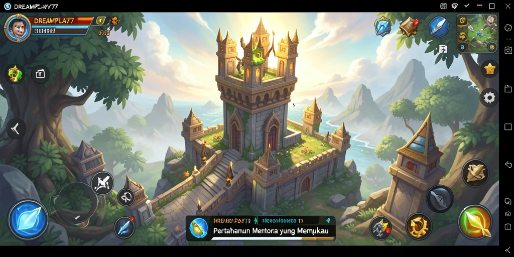 Screenshot menunjukkan pertarungan seru dalam game Tower Defense.