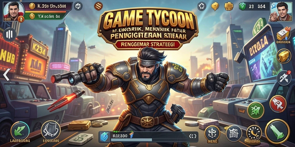 Tangkapan layar K234 menampilkan aksi seru dalam membangun kerajaan bisnis Tycoon.