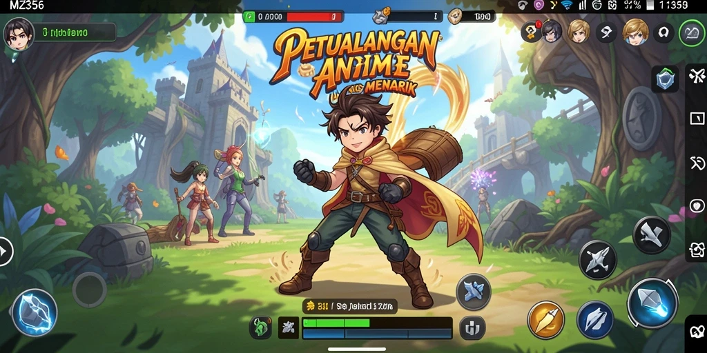Tampilan utama gameplay MZ356 dengan karakter Anime keren.