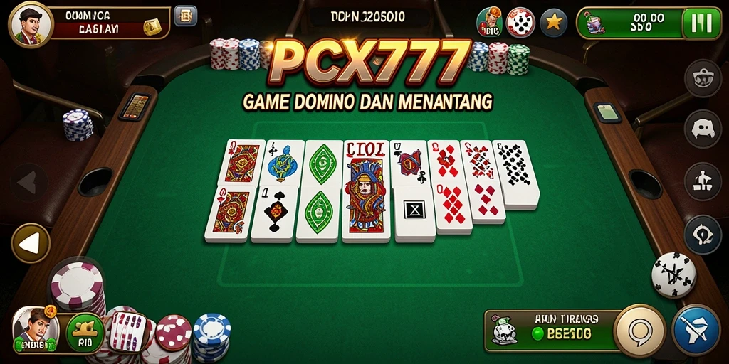 Screenshot gameplay PCX777 menunjukkan keseruan dalam bermain Domino.
