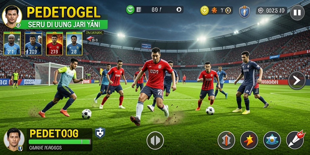 Tangkapan layar utama PEDETOGEL menunjukkan aksi permainan olahraga yang mendebarkan.