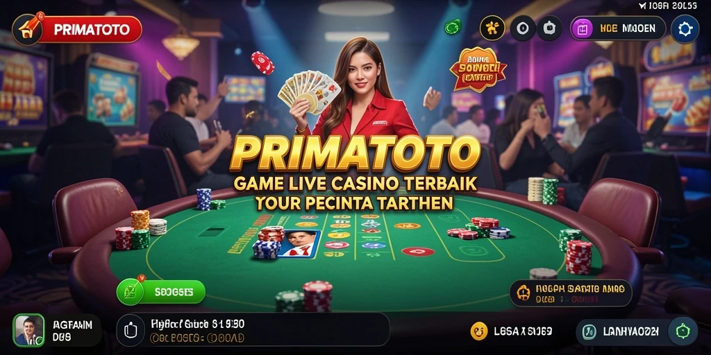 Tampilan menarik dari gameplay Live Casino di PRIMATOTO.
