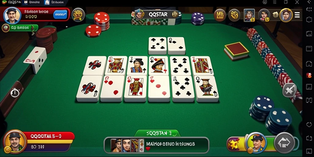 Gambaran gameplay seru dari QQSTAR dalam bermain Domino.