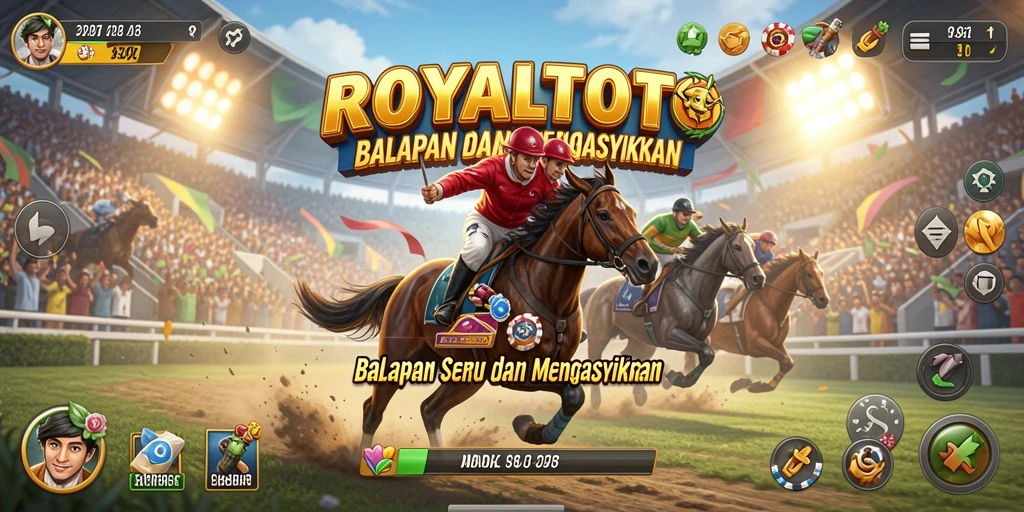 Tampilan gameplay seru dalam balapan di ROYALTOTO.
