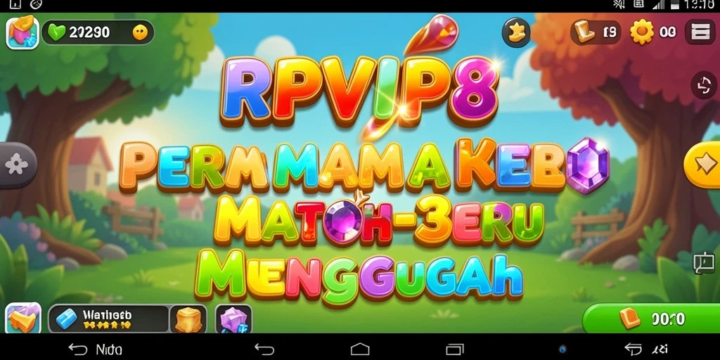 Screenshot gameplay RPVIP8 yang menunjukkan aksi seru Match-3.