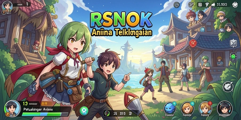 Tangkapan layar gameplay RSNOK menampilkan pertarungan karakter anime yang epik.