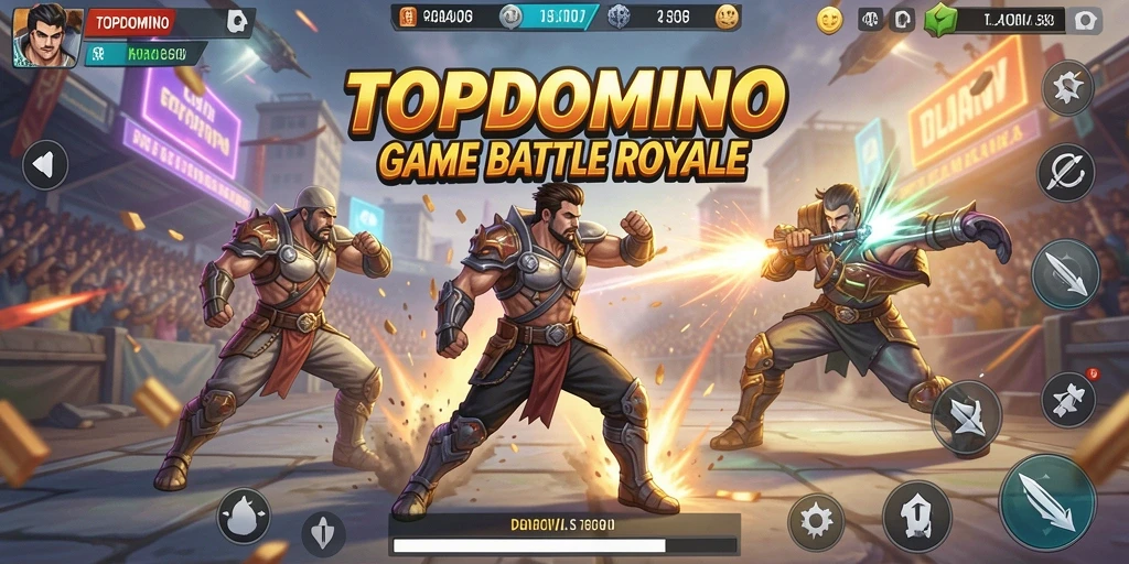 Gameplay intens dan mendebarkan dalam <strong>TOPDOMINO</strong> Battle Royale.