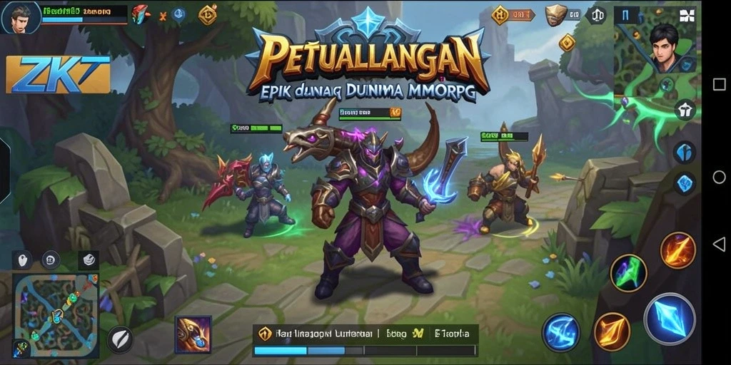 Tampilan gameplay epik dari ZK7 dalam petualangan MMORPG.